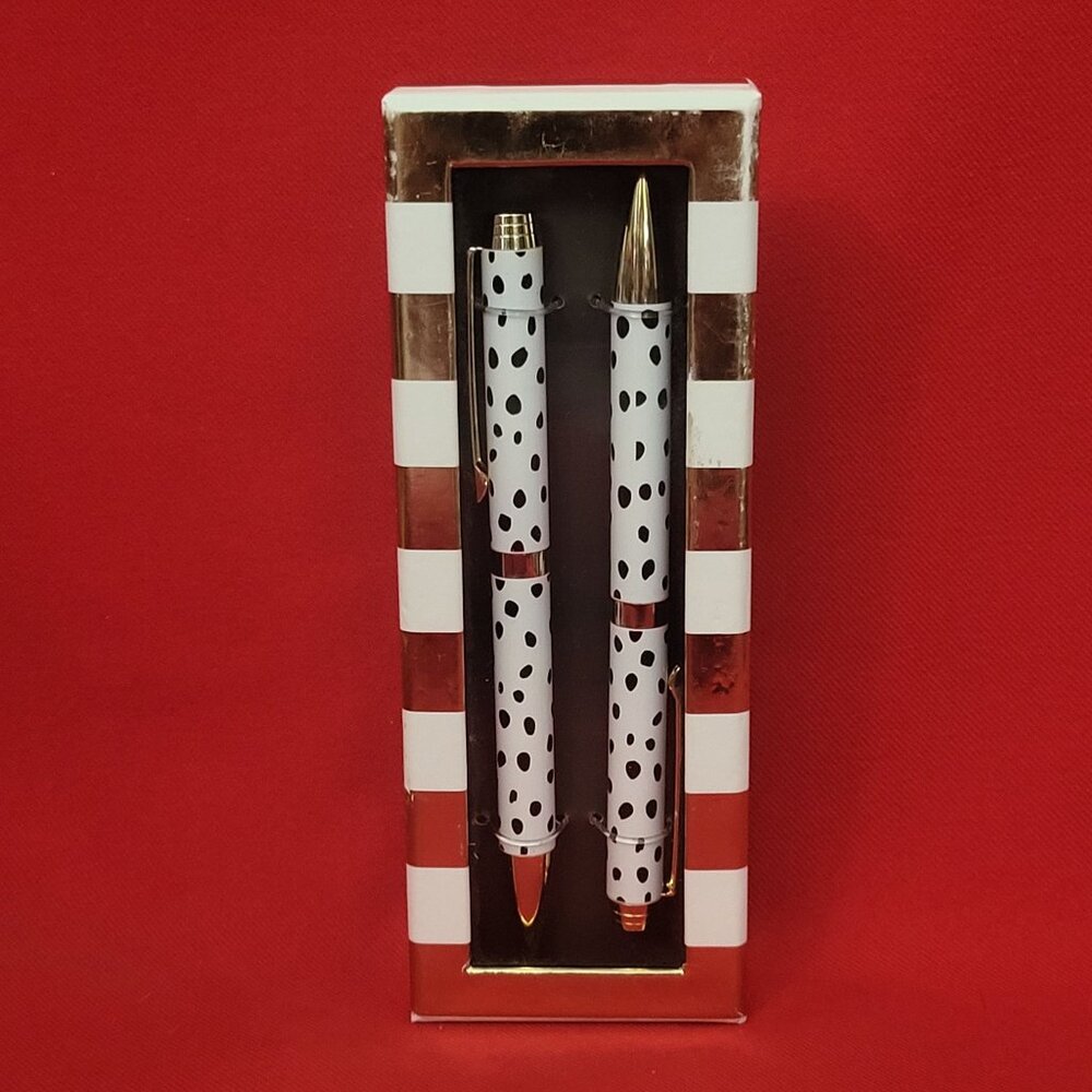 Sheffield Home Ballpoint Pens Gift Set Polka Dot Gold Accents